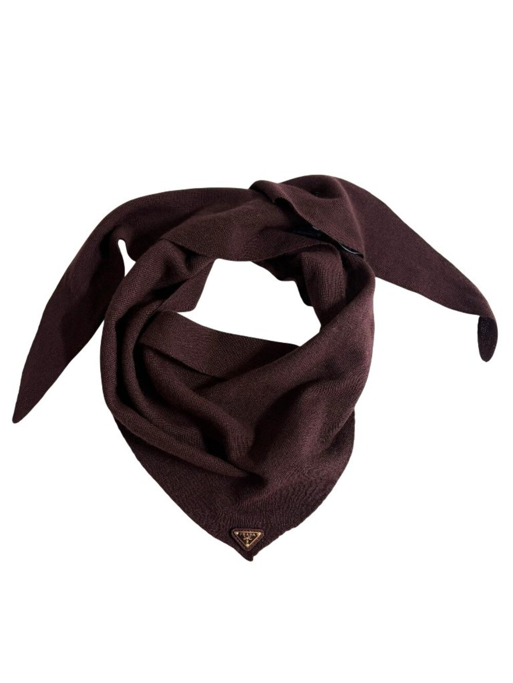 Prada Cashmere Triangle Shawl in Bordeaux